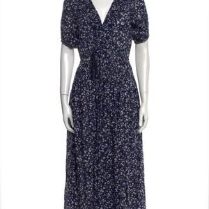 Ulla Johnson Blue Floral Wrap Dress